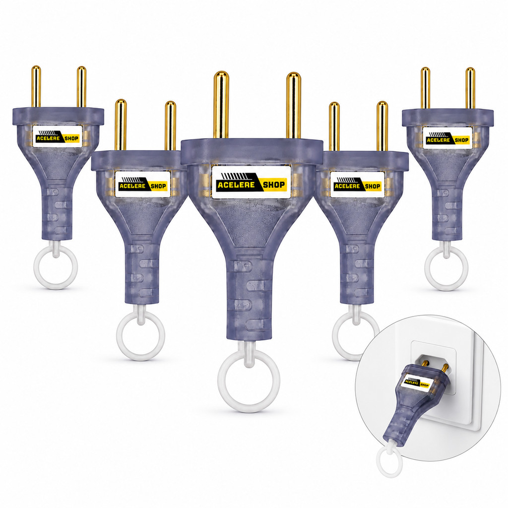 5 Detector De Tensão Testador Tomadas Chaveiro Plug 110/220v Branco
