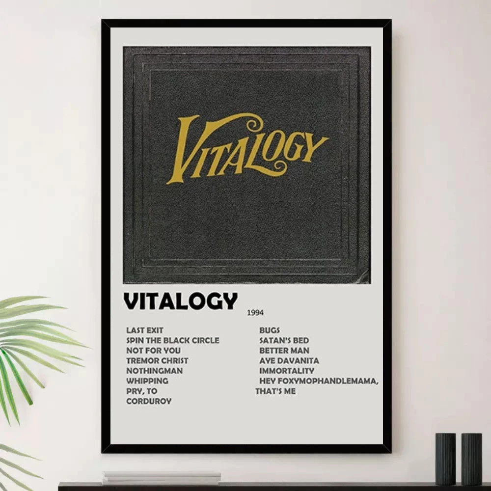 Quadro Placa Decorativa Música Internacional pearl jan Rock Alternativo Indie Rock Álbuns com Moldura