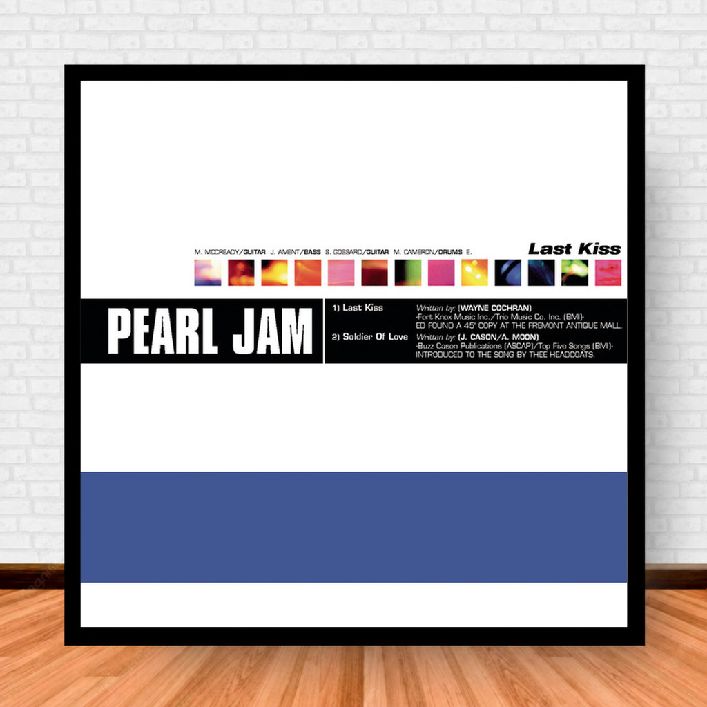 Quadro Decorativo Placa Música Álbuns Pearl Jam Rock com Moldura