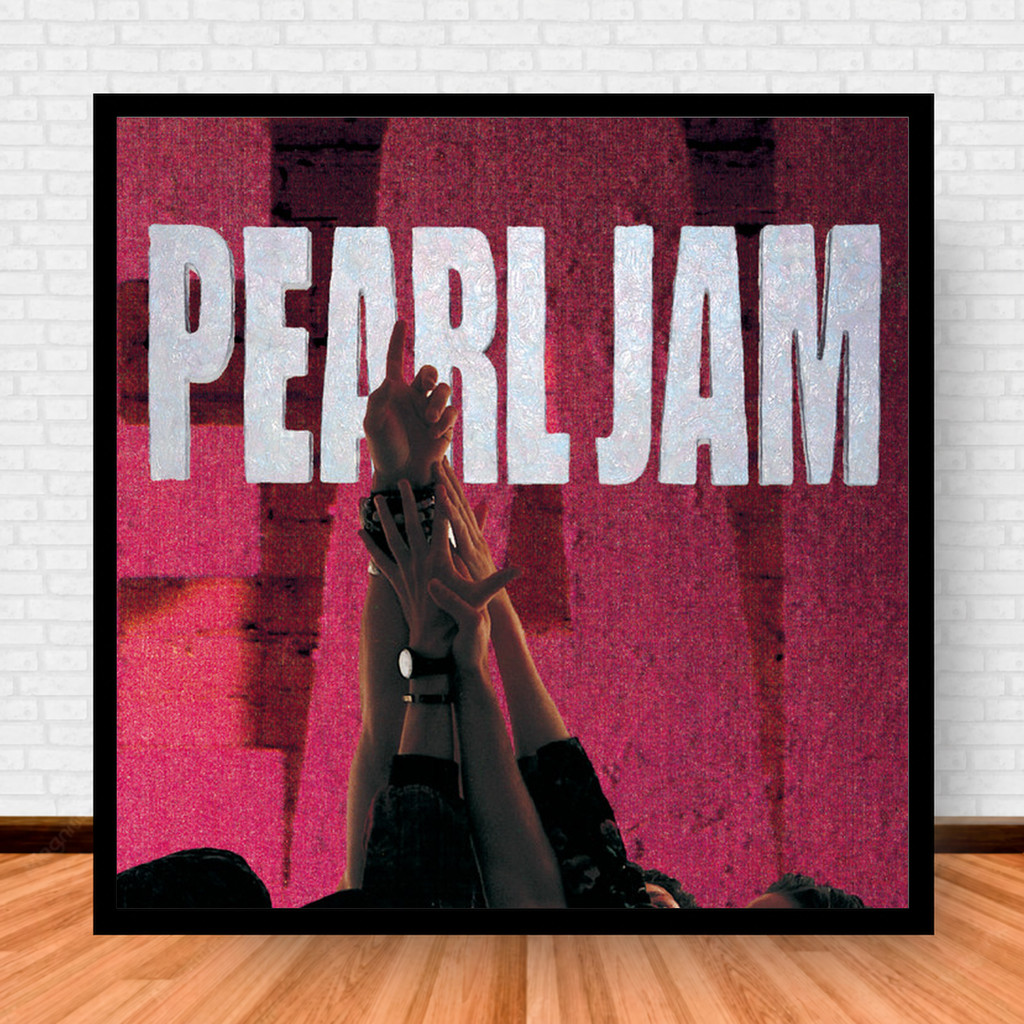 Quadro Decorativo Placa Música Álbuns Pearl Jam Rock com Moldura
