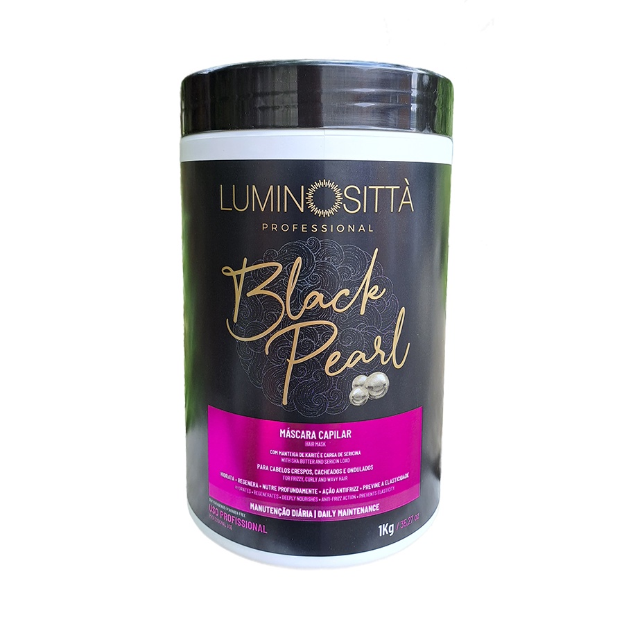 Máscara Black Pearl Cacheados e Ondulados 1KG Luminosittà