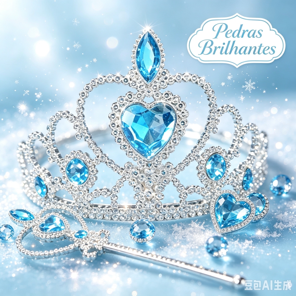 Kit COM 4pçs Frozen Com Coroa, Varinha, Luva E Cabelo Cosplay festas
