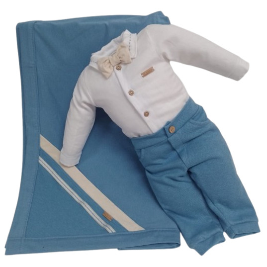 Saída Maternidade Bebê Menino 4Pçs Body Calça Paraiso 16905