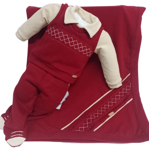 Saída Maternidade Bebê Menino 4Pçs Body Calça Paraiso 16907