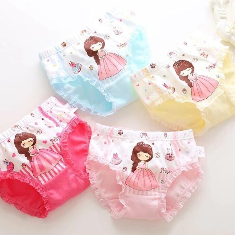 4Pcs/pack Calças De Algodão Para Meninas Segurança Curtas Princesa Crianças 3-10Y