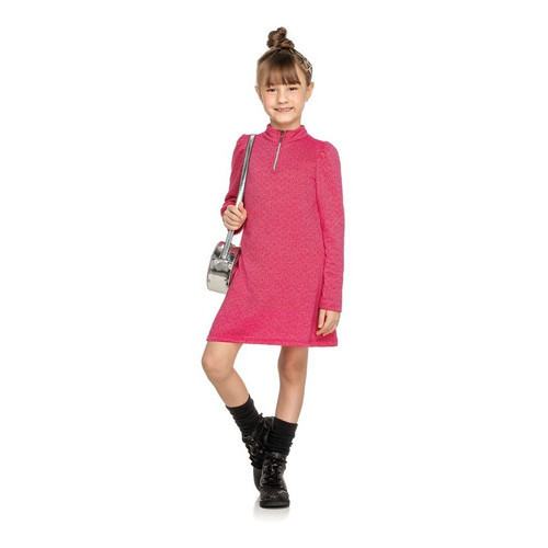 Vestido Infantil Moletinho Inverno Com Brilh Square 4 Ao 10