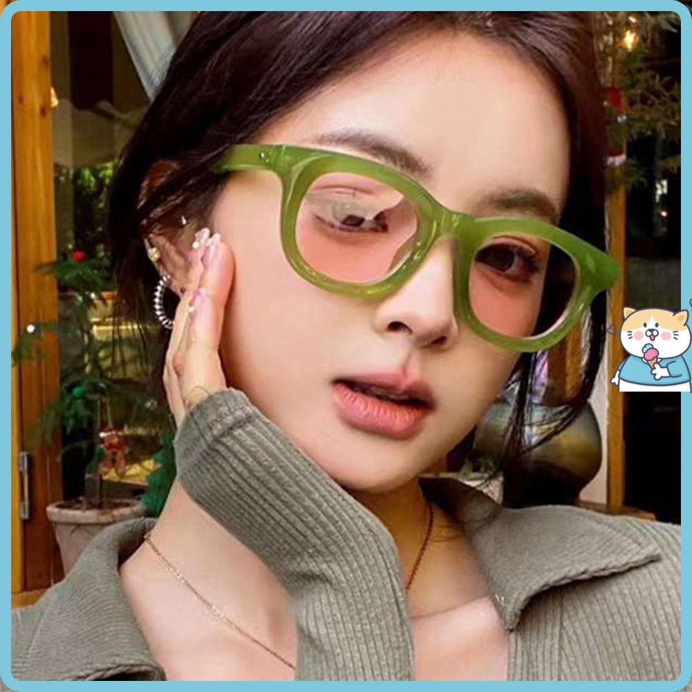 Óculos De Sol Quadrados , Populares UV400 Jelly Green , Coloridos Estilo INS Para Mulheres E Homens