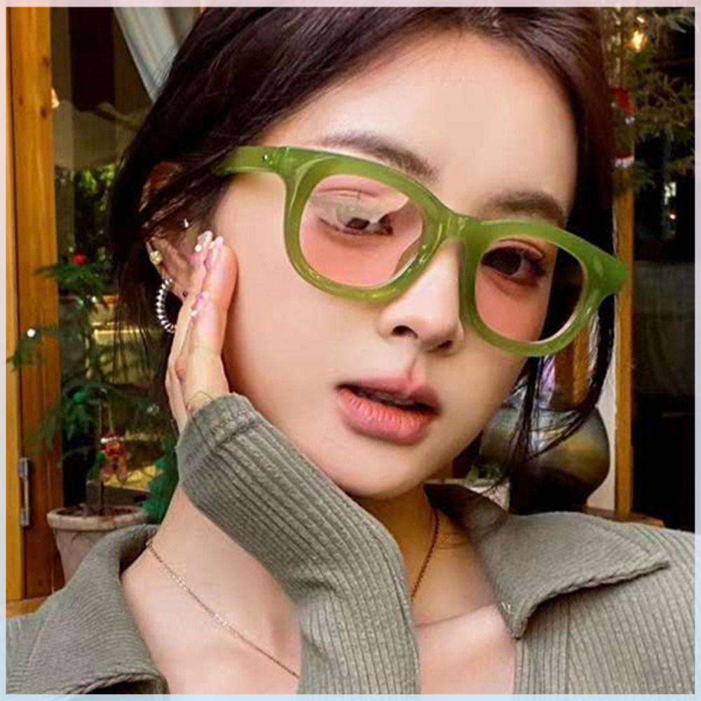 Óculos De Sol Quadrados , Populares UV400 Jelly Green , Coloridos Estilo INS Para Mulheres E Homens
