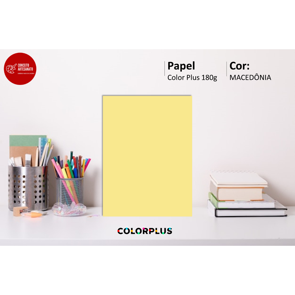 Papel Color Plus Macedônia (amarelo claro) 180g - A4 - 30 folhas