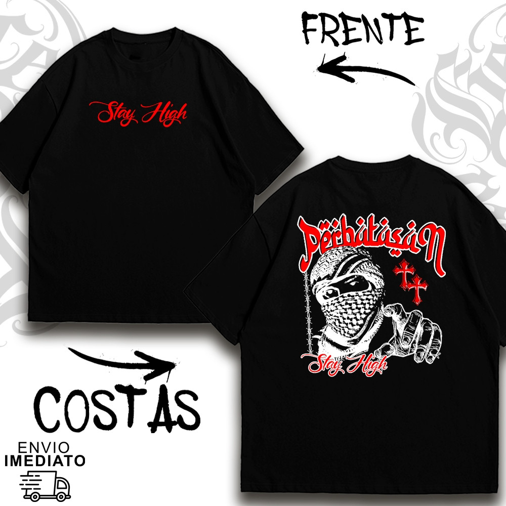 [Camiseta Premium em Algodão Puro]GXG Camiseta Oversized Premium STAY HIGH Alta Qualidade Envio Imediato - 45