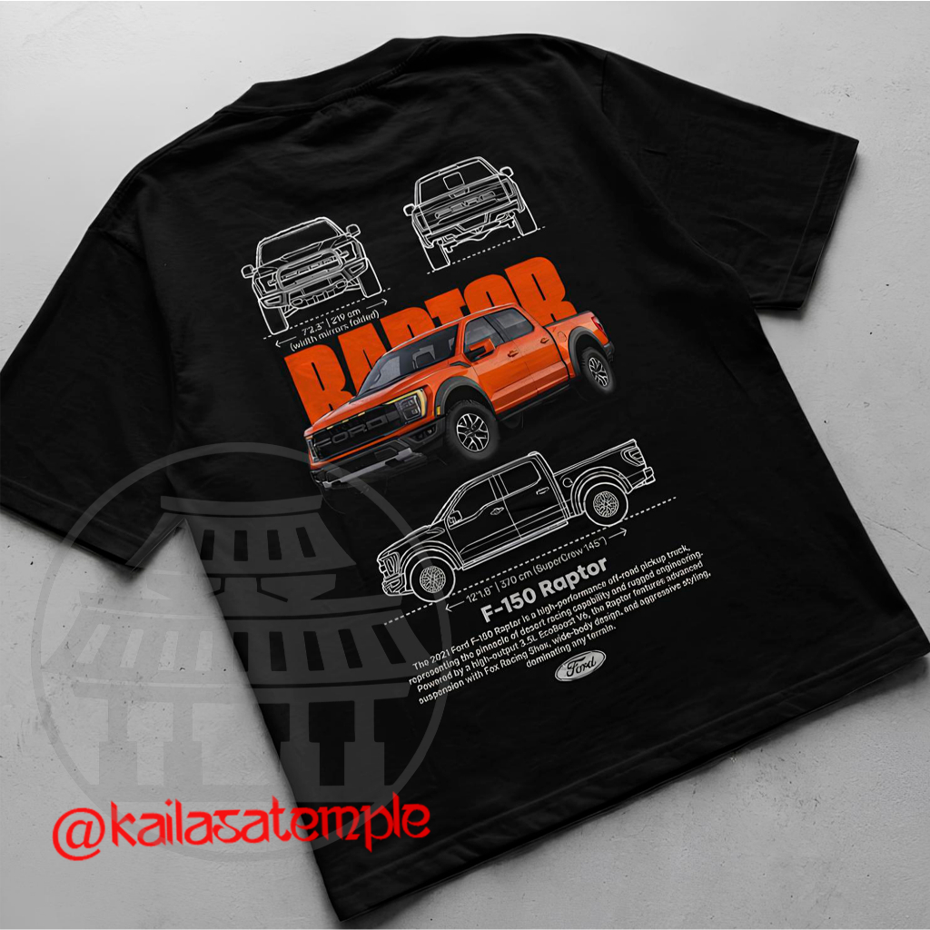 Camiseta Ford F-150 Raptor High-Performance Off-Road Truck Malha Qualidade 100% Algodão Unissex