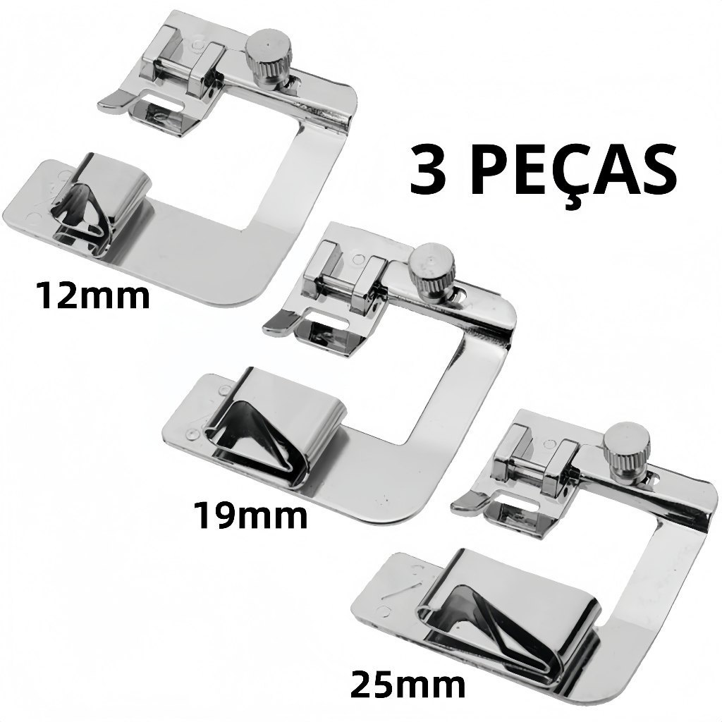 03 Haste para bainha e costura de reforço 10mm 19mm 25mm Máquinas de Costura Domésticas