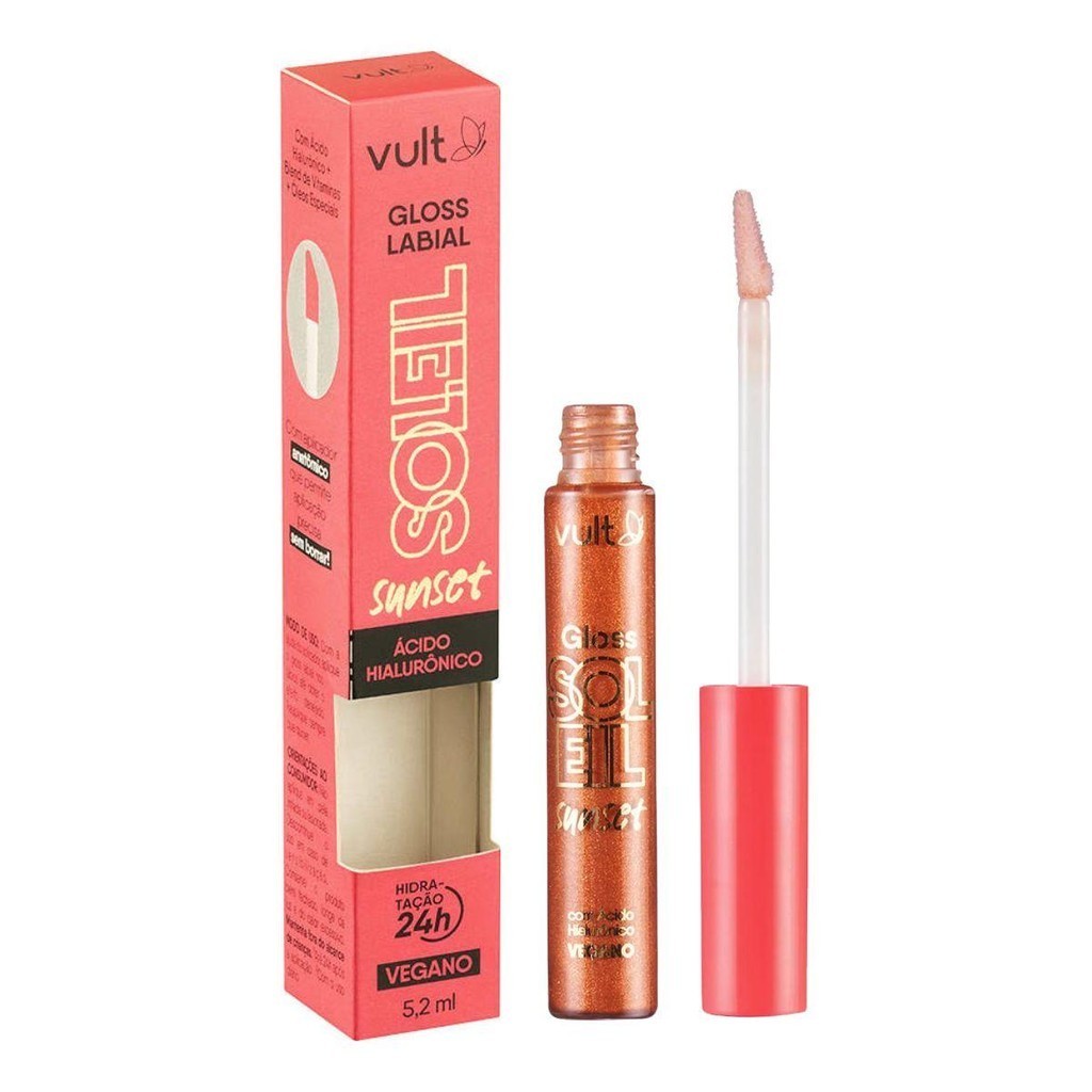 GLOSS LABIAL VULT SOLEIL SUNSET ÁCIDO HIALURÔNICO BRONZEADA 5,2ML