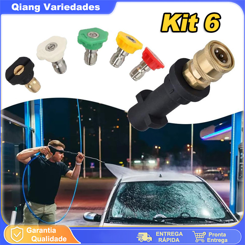 Adaptador Engate Rápido Lavadora Alta Pressão Karcher+5 Bicos Quick Coupling Nozzles for High Pressure Washer