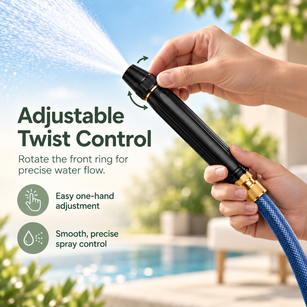 High Pressure Water Spray Nozzle 3 In 1 Hose Kit With Top Connector For Car Wash Yard Garden Use