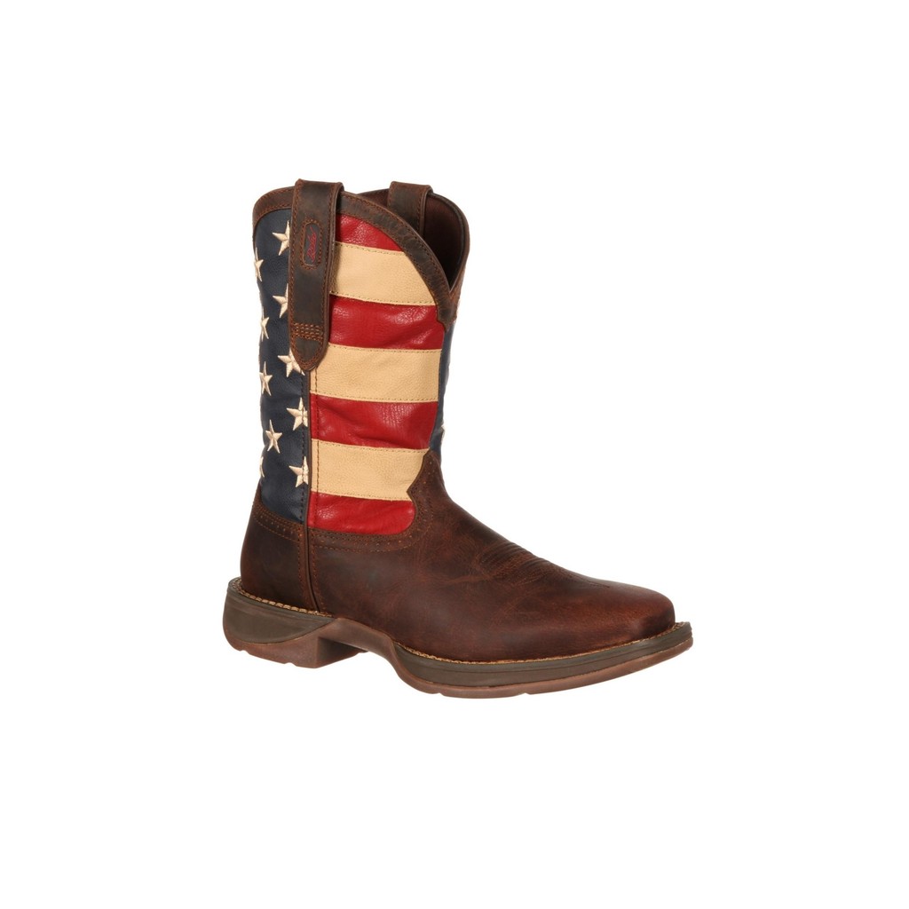 BOTA TEXANA IMPORTADA DURANGO MASCULINA COURO AMERICAN FLAG