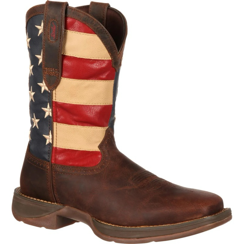 Bota Masculina Importada Durango American Flag Western Couro Legítimo DB5554