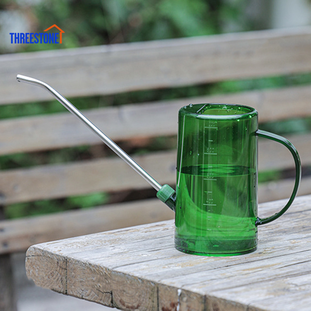 Modern Design Watering with Long Spout Arc-shaped Handle 1.5l Stainless Steel Translucent Handheld Sprayer for Indoor Ou