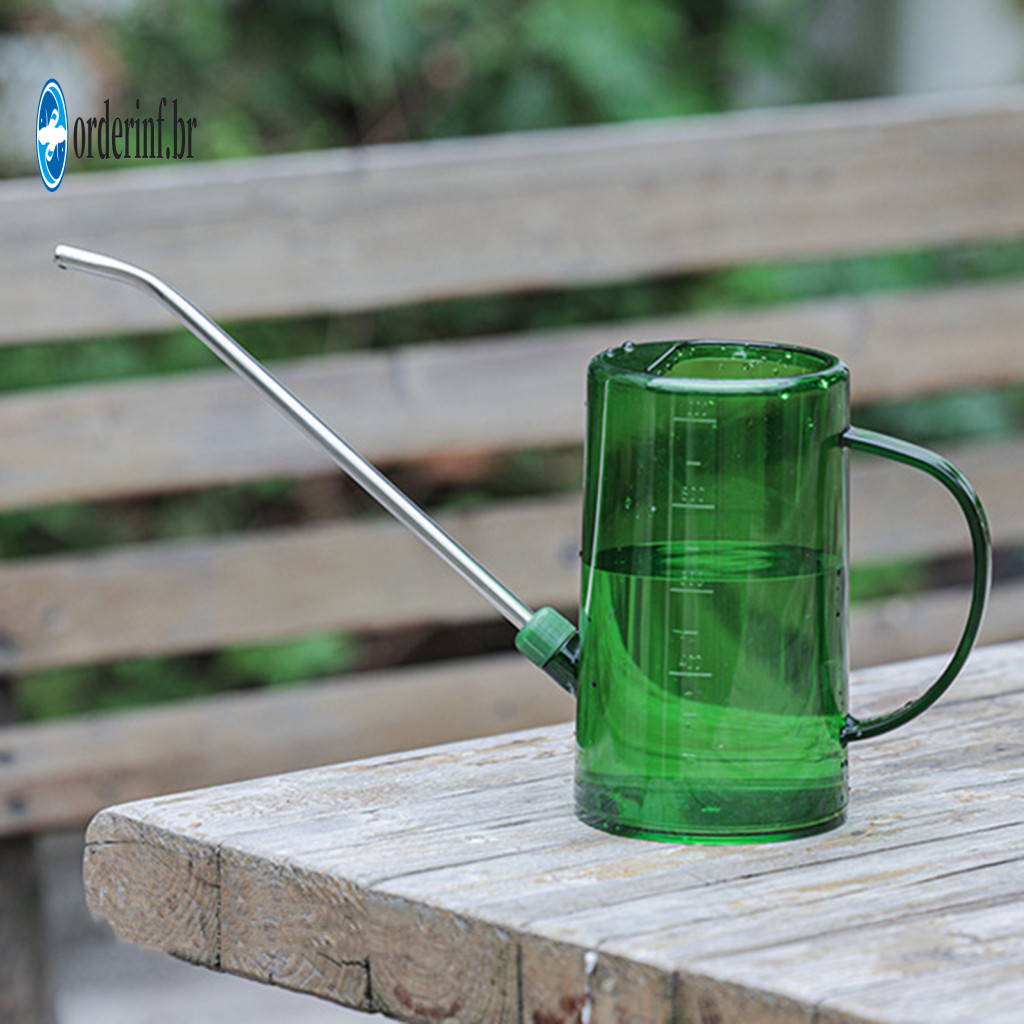 Plant Watering with Precise Water Control Arc-shaped Handle 1.5l Stainless Steel Long Spout Translucent Handheld Sprayer