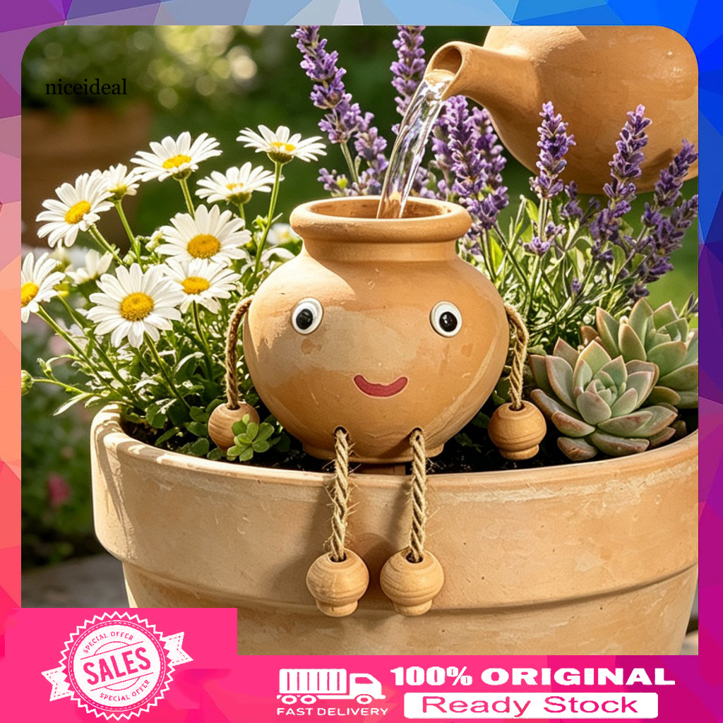Self Watering Spikes for Potted Plants Cute Cartoon Plant Globes Terracotta Spike for – Face Self-watering Clay Drip f
