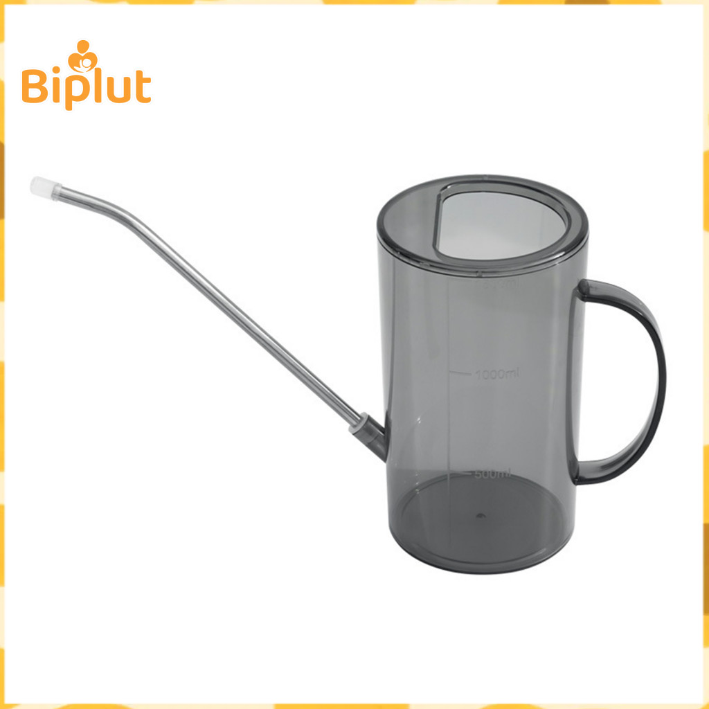 Stainless Steel Spout Watering Scientific Angle Design Long 1l/1.5l Transparent Garden Pot with Measurement Scales Ideal