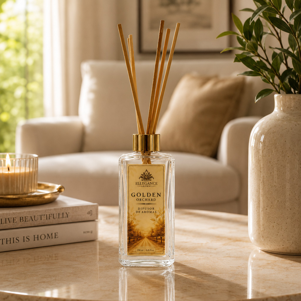 Difusor Golden Orchard 250 ml  Aromatizador de Ambientes | Perfume para Casa  Ellegance Aromas