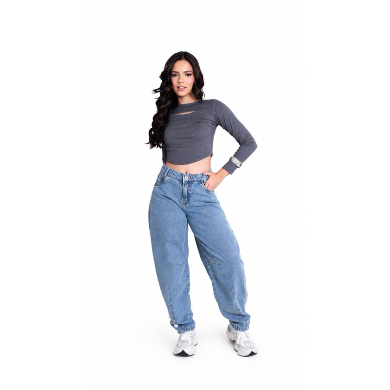 Calça Barrel jeans Juvenil com taxa lateral casual moderno lançamento
