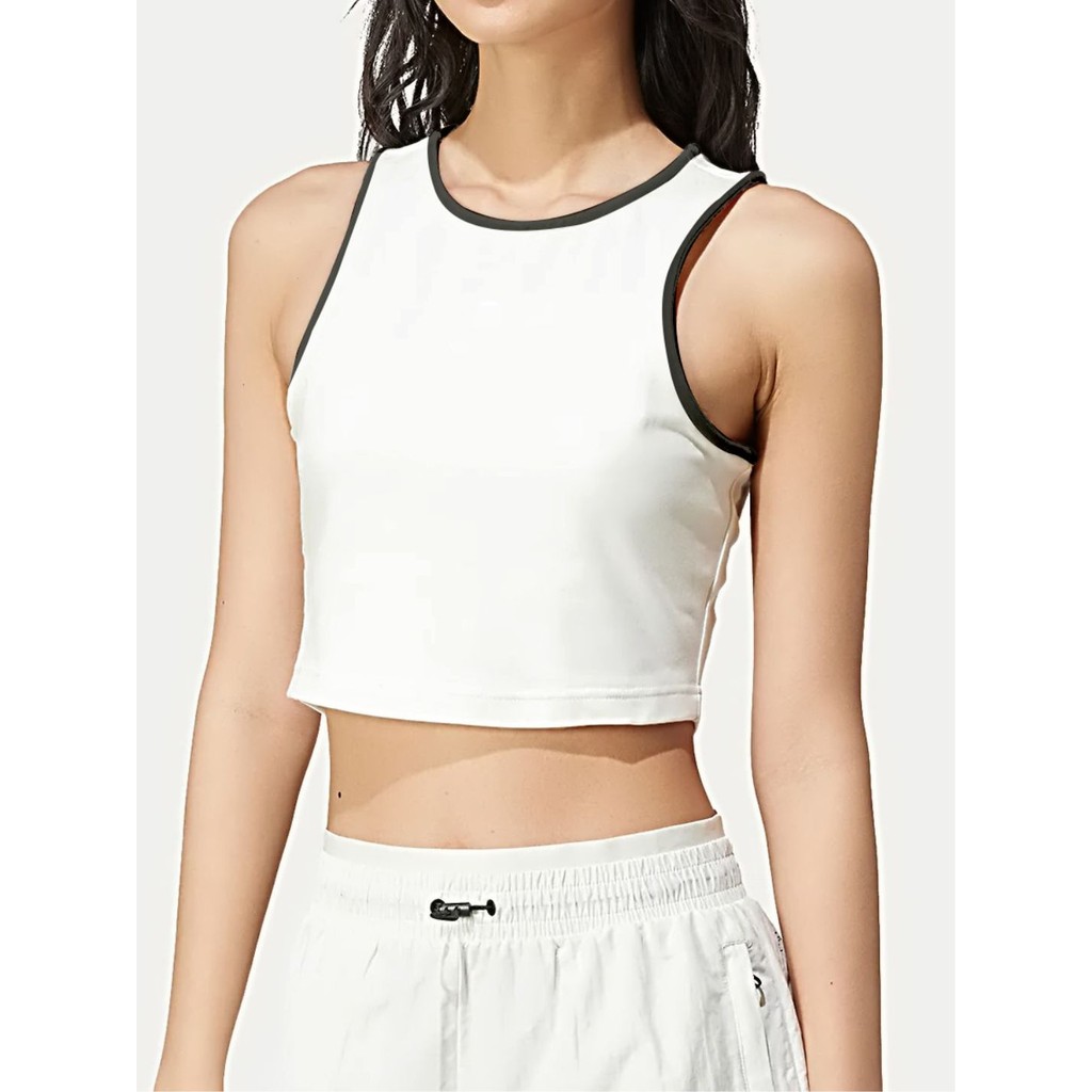 Camiseta Cropped Regata Ringer Sem Manga Crop Top Soltinho - No Sense