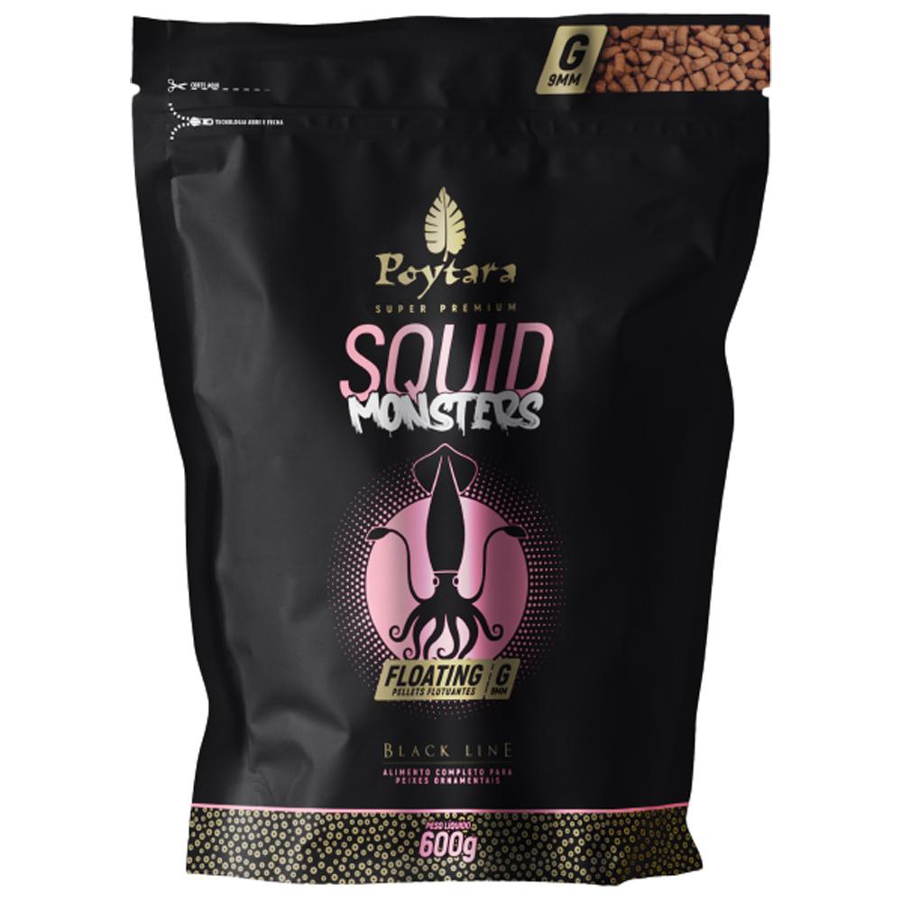 Ração Poytara Black Line Monsters Squid Floating G 600g 9mm