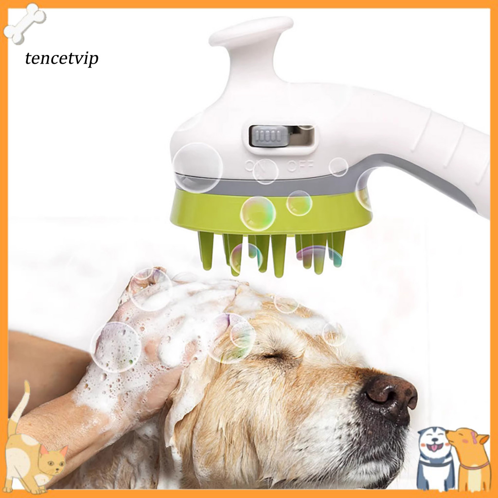 Pet Shower Head Dog Attachment Sprayer with Massage Brush – Gentle Bathing Tool for Dogs Cats Easy Bathroom Arm Connec