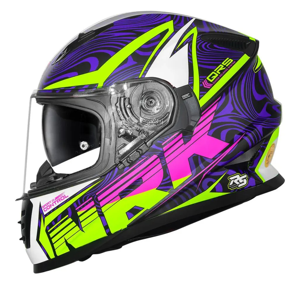 Capacete Norisk FF302 Soul II Control Preto e Rosa (Roxo Amarelo Flúor e Rosa)