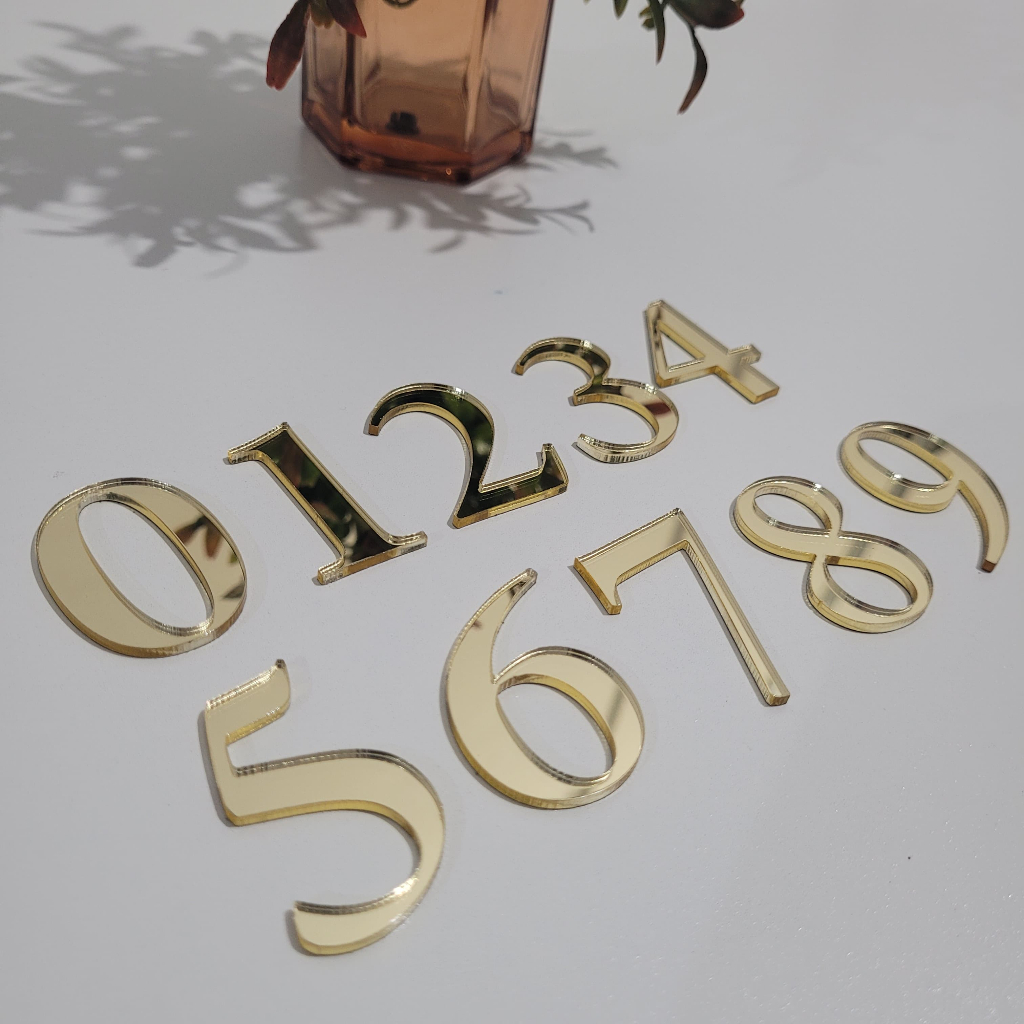 Numeros em Acrilico Espelhado Kit 15 unidades - Numero Decorativo - Numero Auto Adesivo