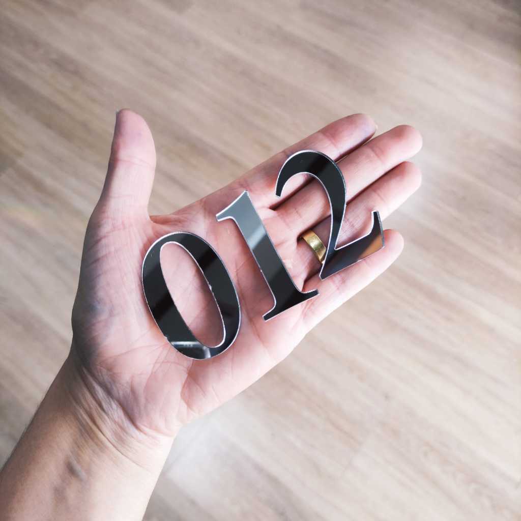 10 Números em Acrílico Espelhado Kit  10 unidades - Numero Decorativo - Numero Auto Adesivo