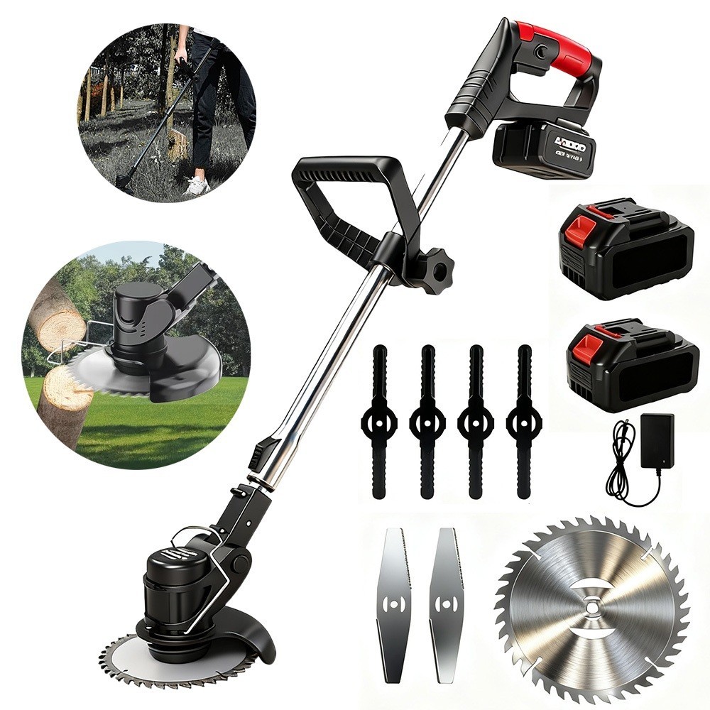 Cortador de Grama 21V Cordless Rechargeable - 2 Baterias + Bivolt para Grama e Penteado