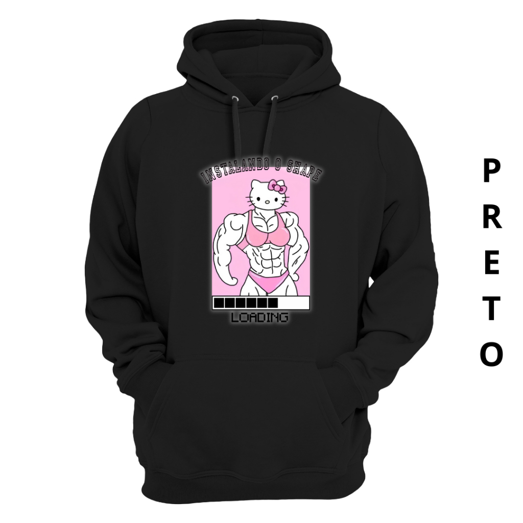 Moleton Unissex Hello Kitty Carregando Shape Blusa De Envio Imediato