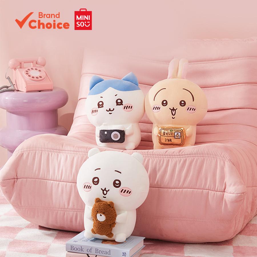 MINISO Chiikawa Série - Brinquedos de Pelúcia Sentados Estilo Super Fofo com Usagi & Hachiware Personagens Populares