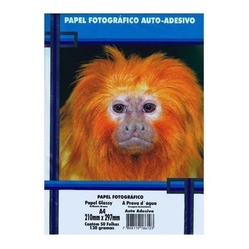 Papel Fotográfico ADESIVO Glossy(Brilho) A4 130g 50 Folhas MASTERPRINT ORIGINAL EMBALAGEM (ADESIVO)
