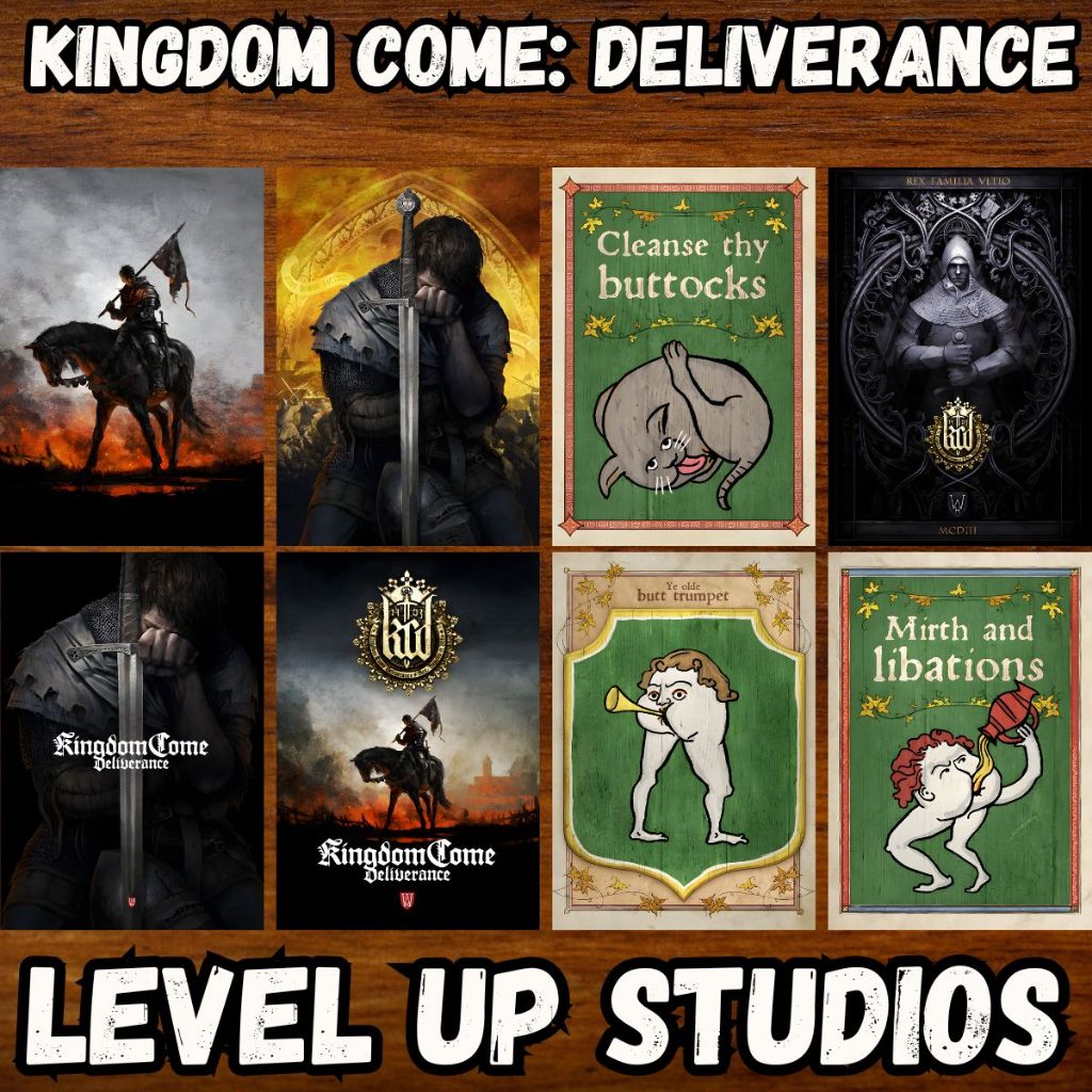 Kingdom Come: Deliverance - Placas Quadros Decorativos Posters - Medieval Realismo Espadas Guerra
