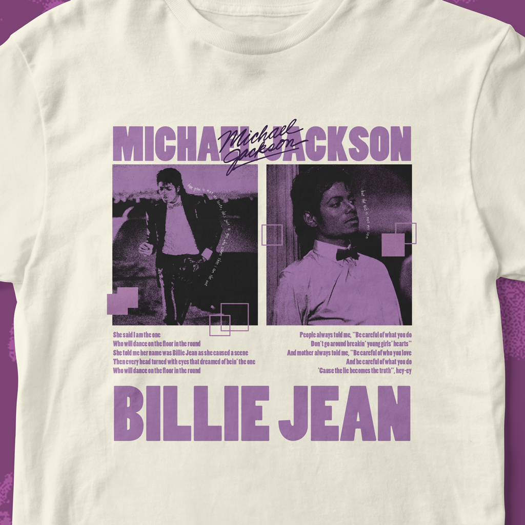 Camiseta Billie Jean (Michael Jackson) de Algodão Unissex