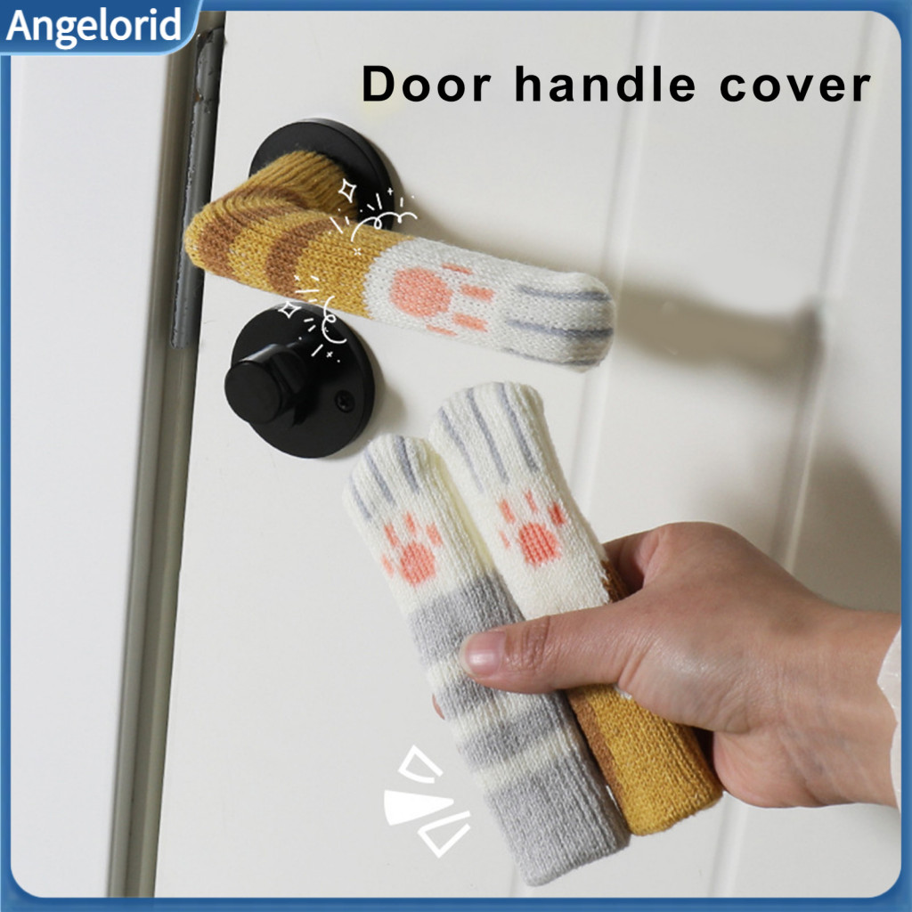 Door Handle Protective Sleeve 2pcs Cat Claw Covers Anti-scratch Sleeves Universal Fit Easy Install Guards for Home Car O