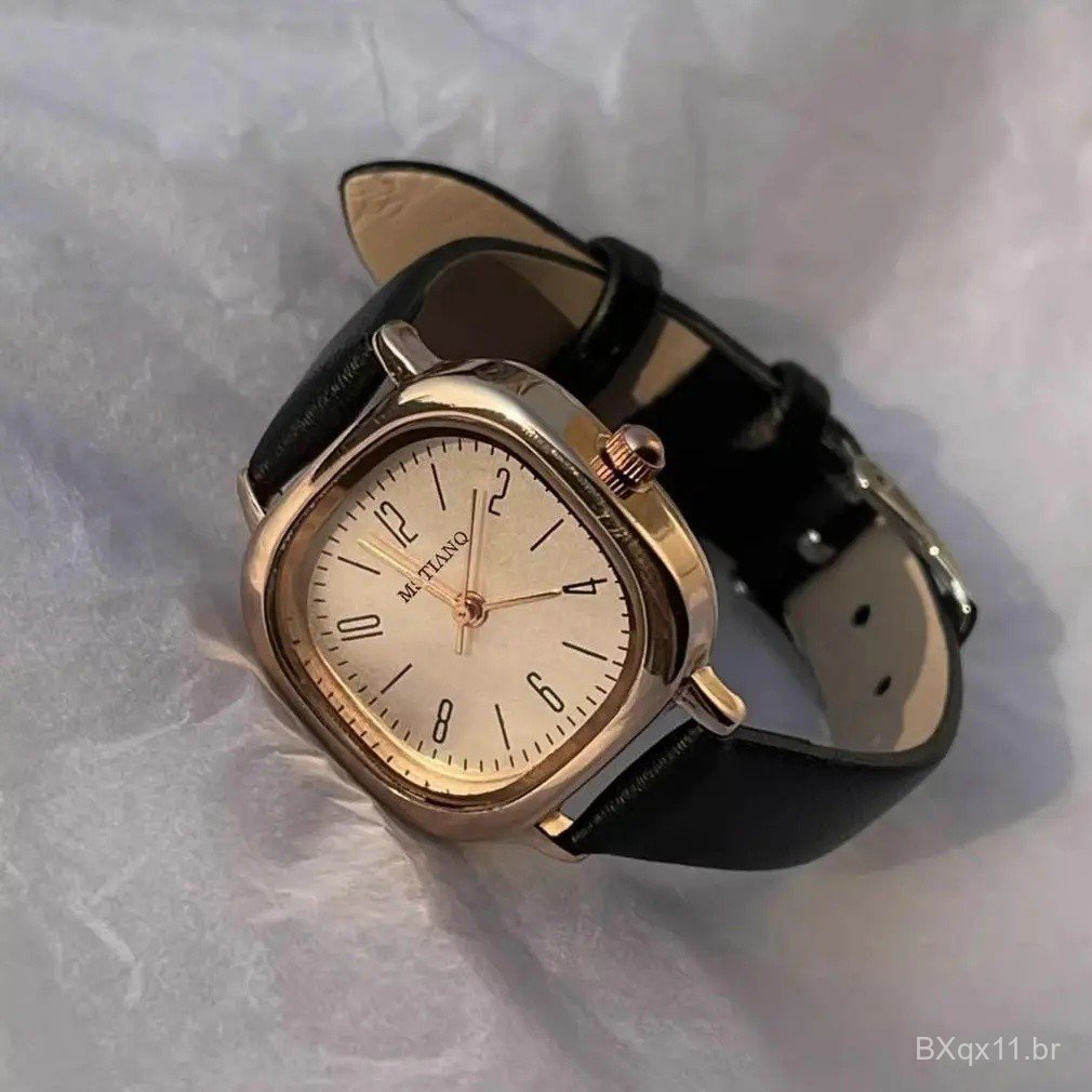 【Free Gift Box】Fashion classic square watch pointer type mechanical quartz digital scale schoolgirl watch