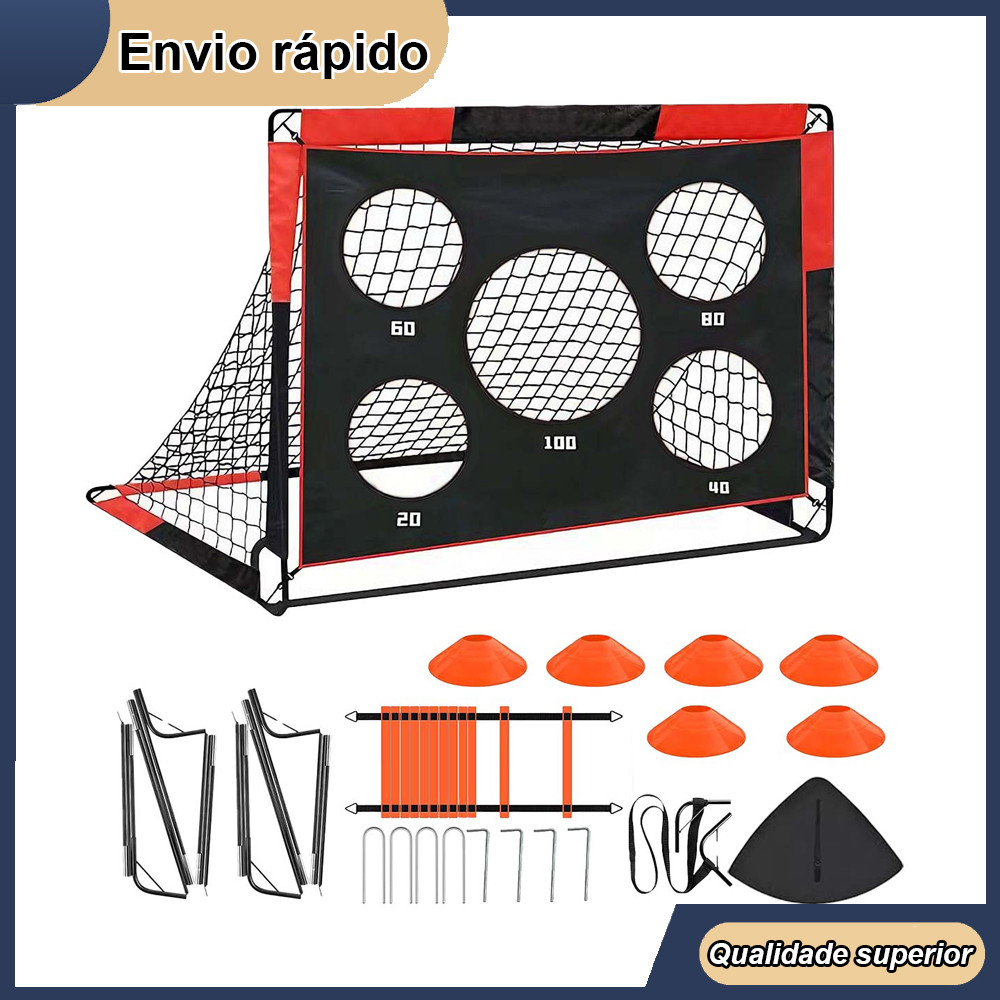 Gol de Futebol para Plegável e Dual-Purpose Treinamento no Jardim Prática Tiro com 5 Áreas Alvo Melhorar Habilidades