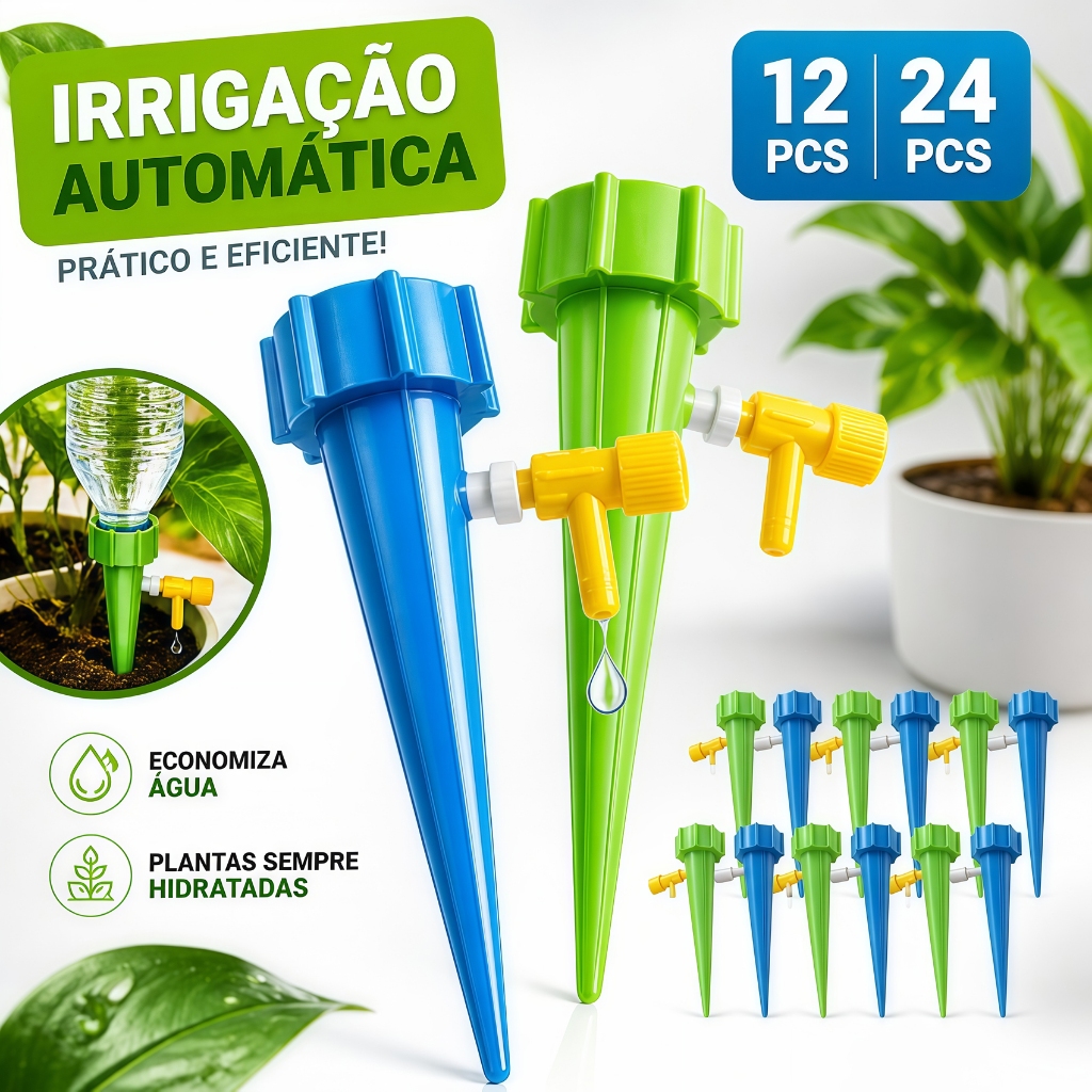 Kit With 12/24 Dripper Irrigator Attachable To Pet Bottle Garden Dispenser Pot In Bottle