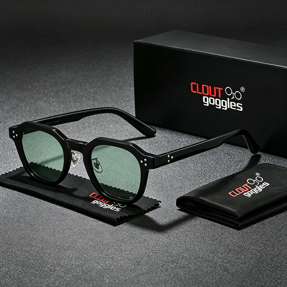 Simple Versatile Sunglasses Men Women TR90 Rivet Square Frame Outdoor Driving UV400 Protection Shades