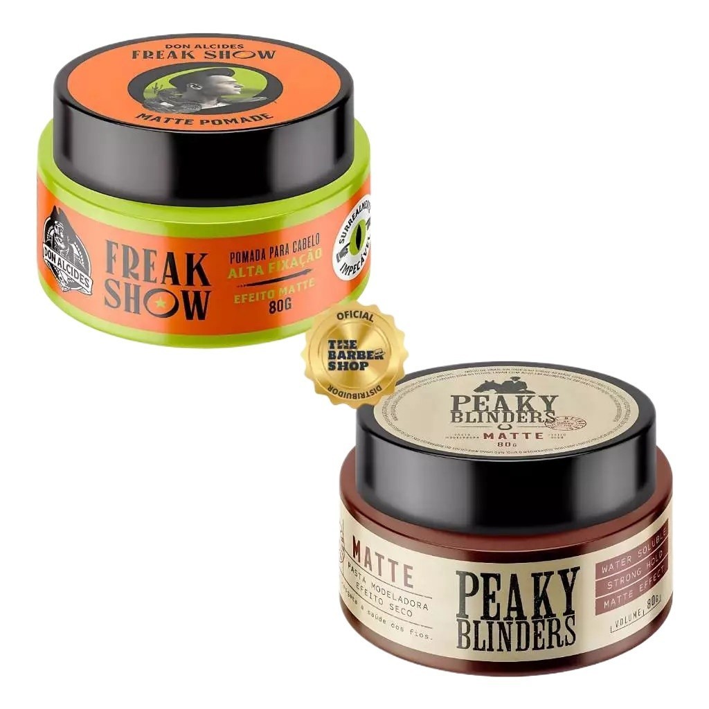 Kit 2 Pastas Modeladoras Matte Freak Show E Peaky Blinders Don Alcides