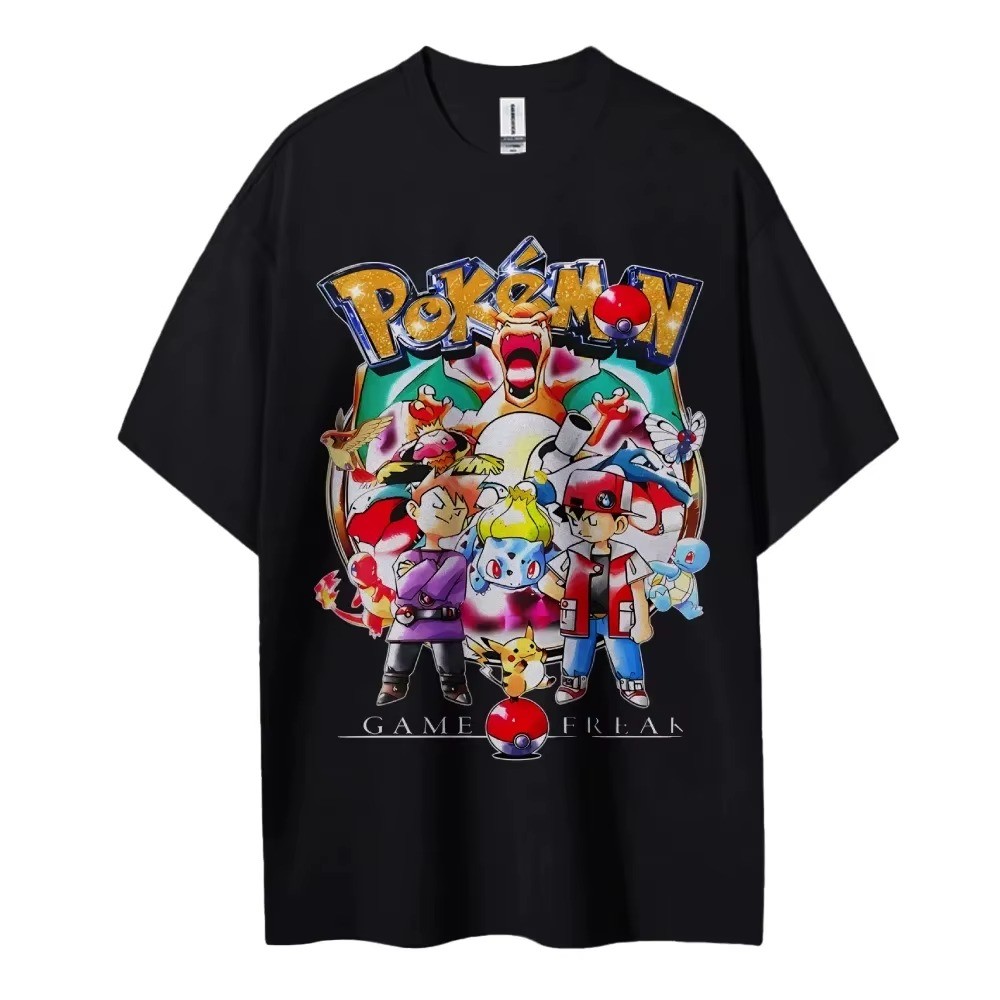 Camiseta Pokemons Game Freak 1995 Vintage Jogo Camisa Basica e Oversized Plus Size Algodão