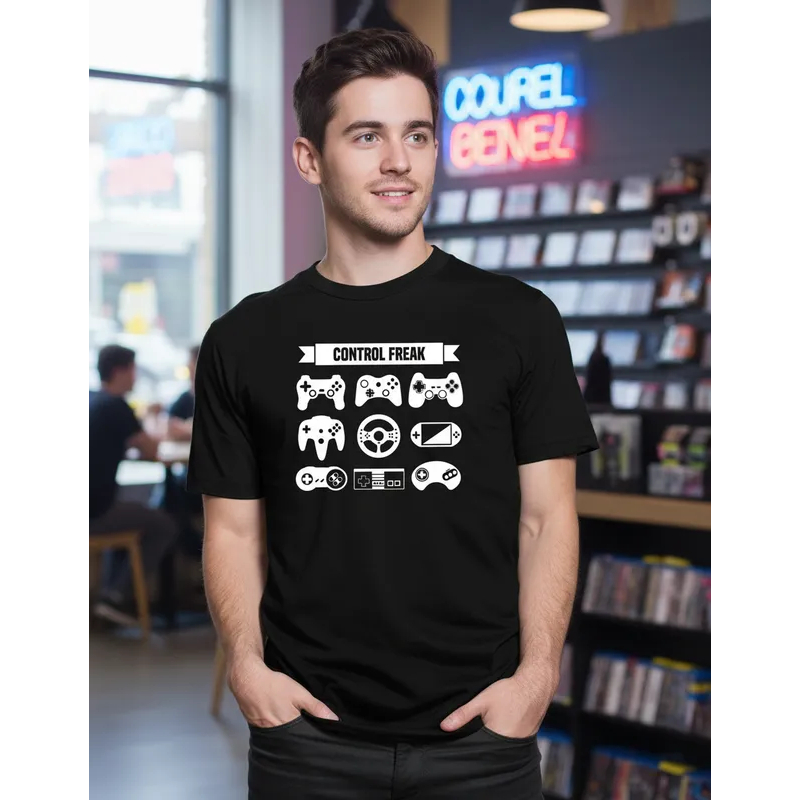 Camiseta Camisa Games Control Freak Jogos Videogame Geek Gamer Presente