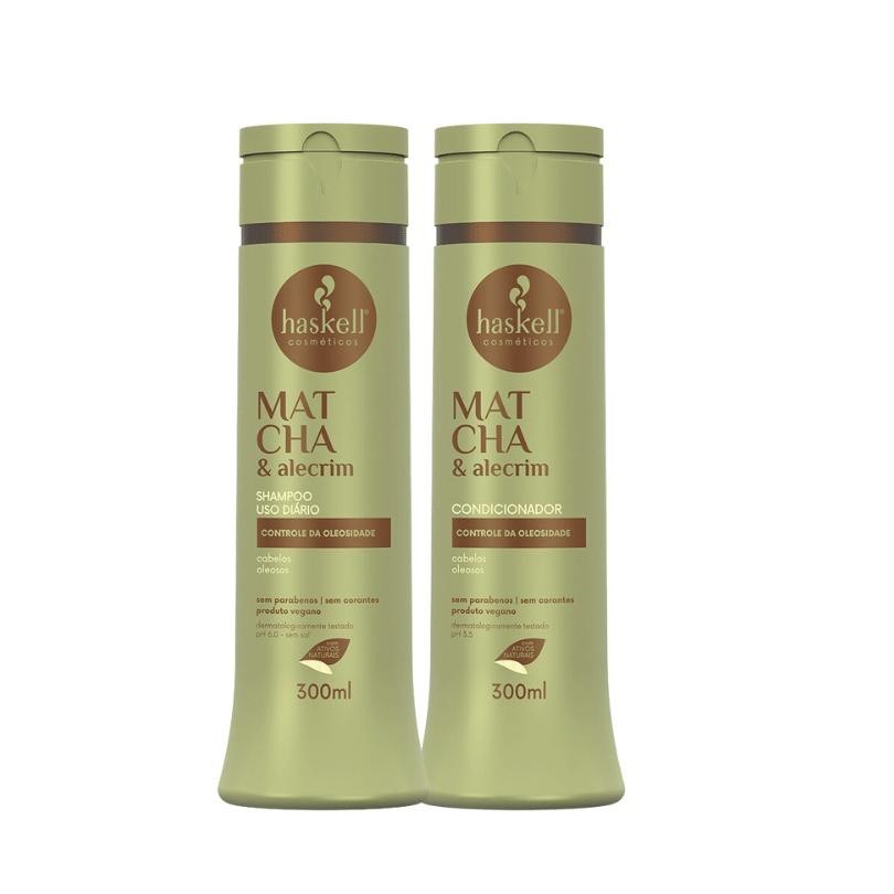 Kit Shampoo e Condicionador Controle de Oleosidade Matcha e Alecrim Haskell 300ml