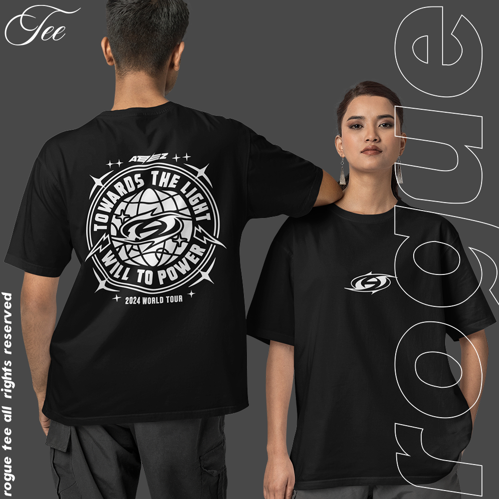 Camiseta Basica e OVERSIZED Ateez Towards To Light Will Power World Tour Kpop Unissex