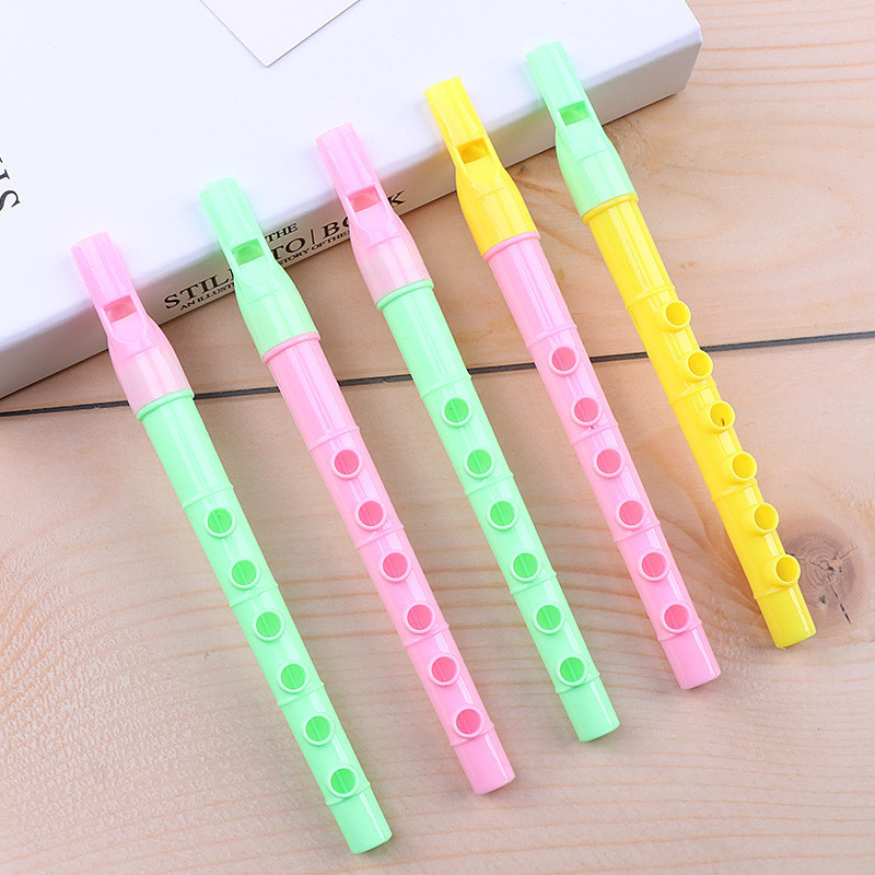 30pcs/20pcs/10pcs Gravador De Trompete 6 Furos De Plástico Colorido Instrumento Musical Infantil Brinquedo De Flauta